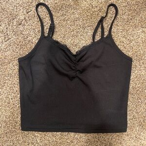 Black Lace Trim Cami Top
